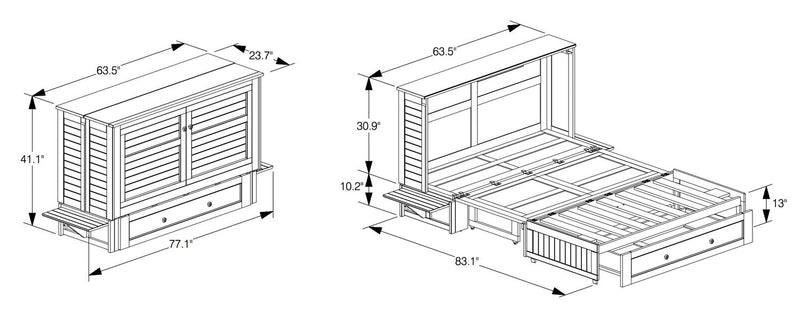 Parker Cabinet Bed - Blue