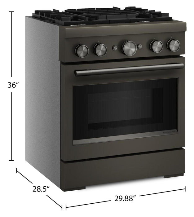 KitchenAid 4.1 Cu. Ft. Dual Fuel Range with No Preheat Air Fry Mode – Black Ore - KFDS930SBE