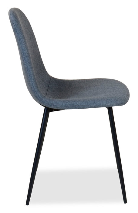Jax Dining Chair with Polyester Fabric, Metal - Charcoal