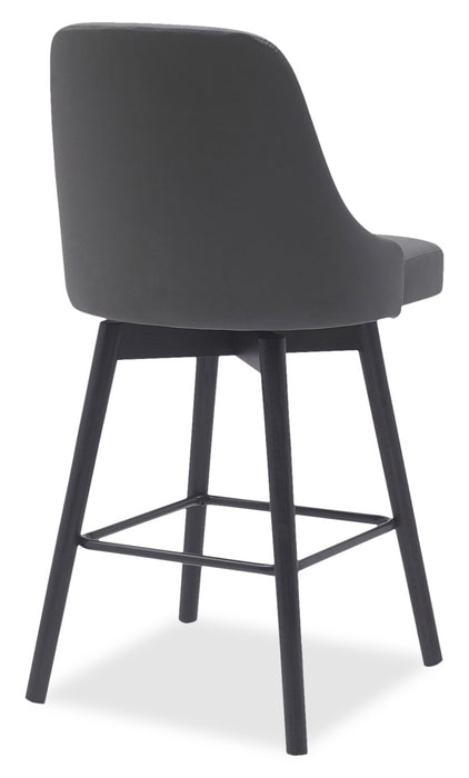 Nash Counter-Height Swivel Bar Stool - Dark Grey