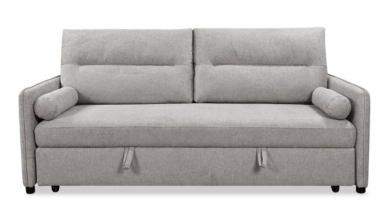 Shadow 82.5\" Linen-Look Fabric Sleeper Sofa with Storage and Two Armrest Pillows - Grey