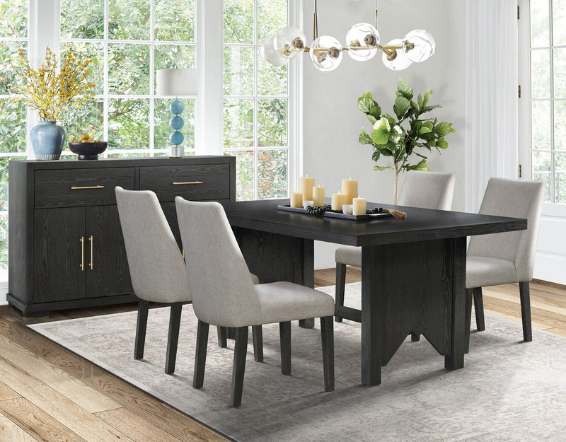 Emery Dining Chair with Polyester Fabric - Grey