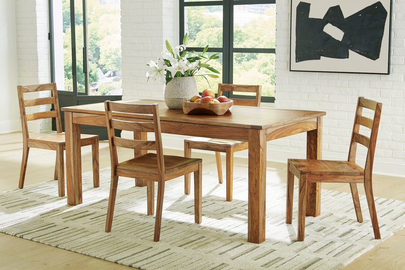 Indie 5pc Dining Set with Table & 4 Chairs, 70-94\"W Extension - Natural