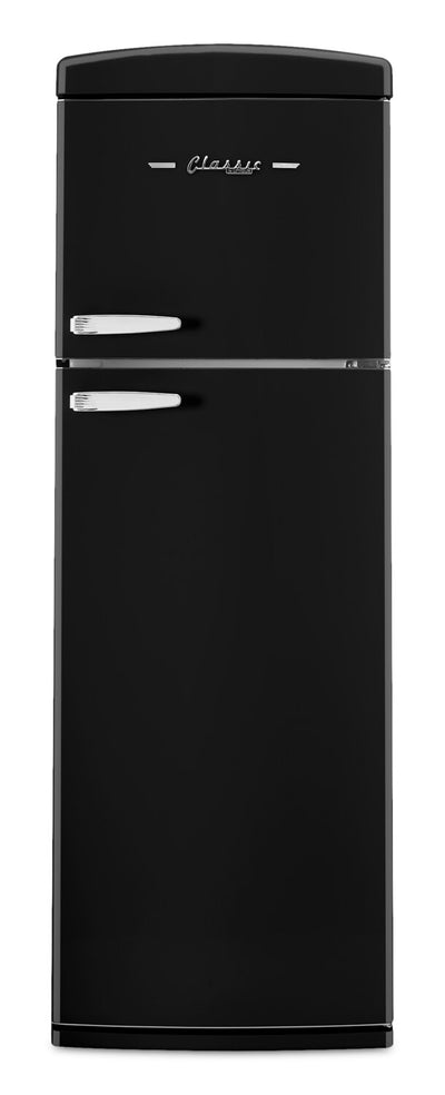 Unique Classic Retro 24" 11 Cu Ft. Top Freezer Refrigerator – Midnight Black - UNQ-310L B TM | Réfrigérateur Classic Rétro d’Unique de 24 po et de 11 pi3 à congélateur supérieur - noir minuit - UNQ-310L B TM