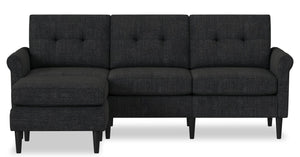 BLOK Modular Rolled Arm Sofa Chaise - Charcoal 