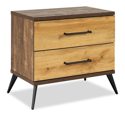 Silas Bedside 2-Drawer Nightstand, 26"W x 23.9"H - Rustic Brown | Table de nuit Silas de 26 po (L) x 23,9 po (H) à 2 tiroirs - brun rustique