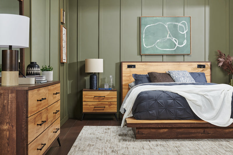 Silas Bedroom 6-Drawer Dresser, 64\"W x 33.4\"H - Rustic Brown