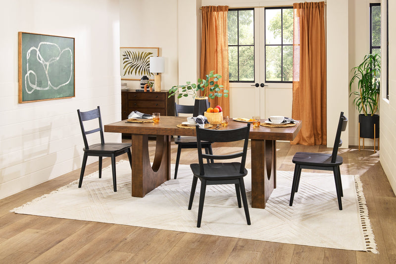 Kort & Co. Sol Dining Table, Pedestal Base, 78\"W - Brown