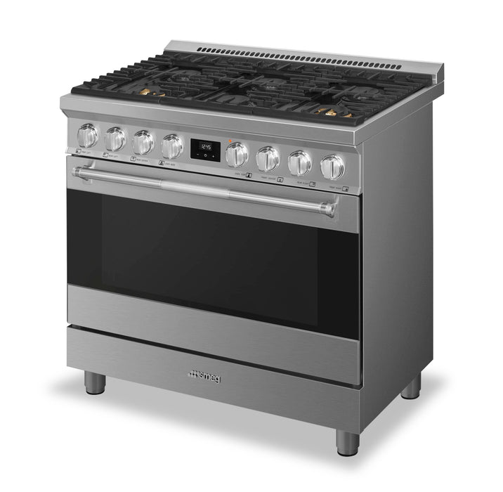 Smeg 4.6 Cu. Ft. Professional Gas Range - SPR36UGMX
