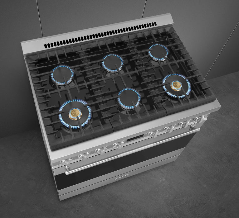 Smeg 4.6 Cu. Ft. Professional Gas Range - SPR36UGMX