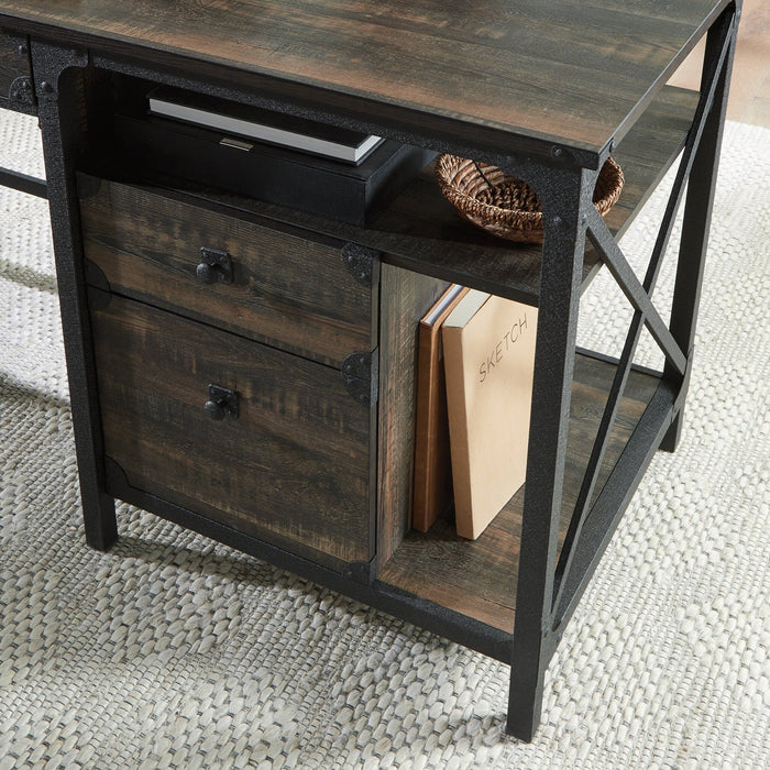 Steel River 60.08\" Commercial Grade Computer Office Desk with 3-Drawers - Carbon Oak