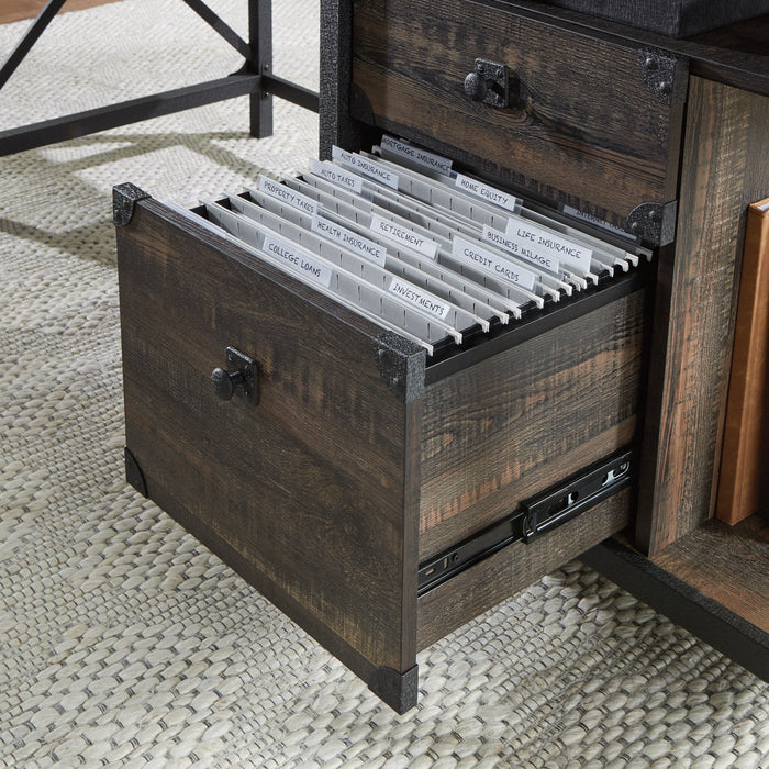 Steel River 60.08\" Commercial Grade Computer Office Desk with 3-Drawers - Carbon Oak