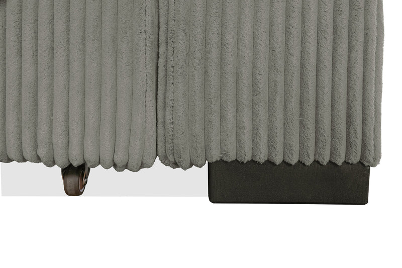Stratus 108\" Faux Fur Fabric Full-Size Sofa Bed with Power Sliding - Fog Grey