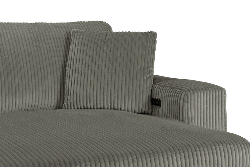 Stratus 108\" Faux Fur Fabric Full-Size Sofa Bed with Power Sliding - Fog Grey
