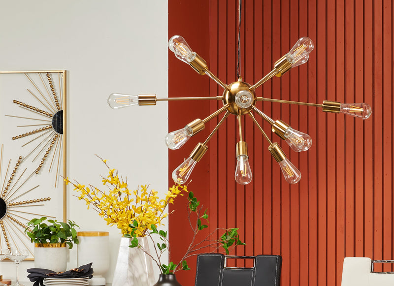 Syrma Industrial Brass 15-Light Pendant Ceiling Light