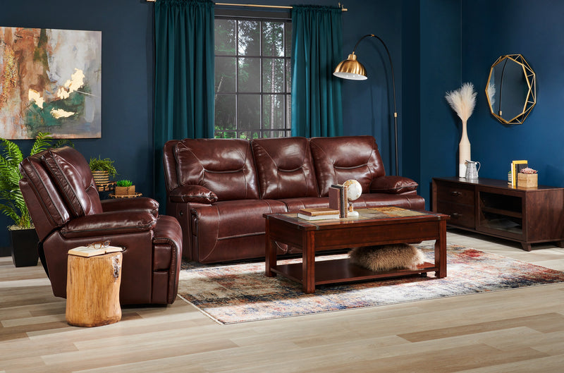 Roanoke Coffee Table with Lift Top and Casters Cherry Wood The Brick