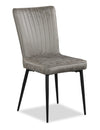 ["Tavo Dining Chair with Microfibre Polyester Fabric, Metal - Grey"]