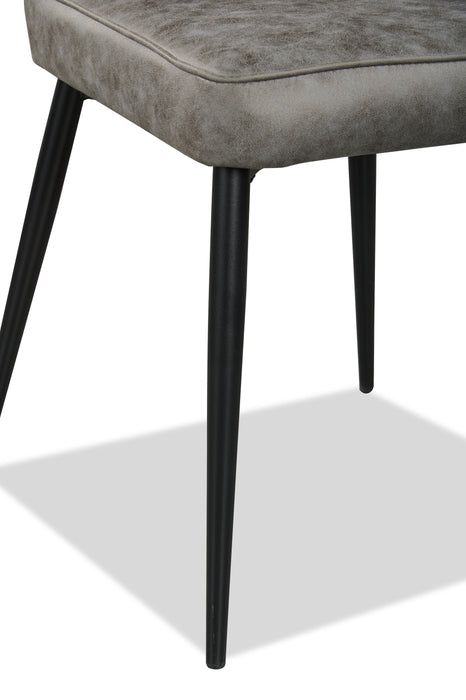 Tavo Dining Chair with Microfibre Polyester Fabric, Metal - Grey
