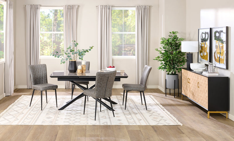 Alenna 60\" 3-Door Accent Cabinet - Black with Weathered White Doors