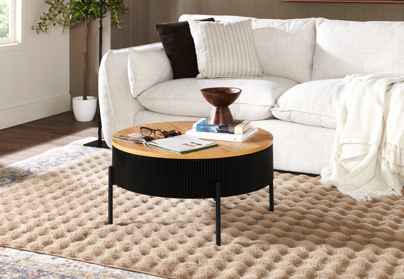 Trove 29.72\" Coffee Table with Sliding Top and Storage - Black