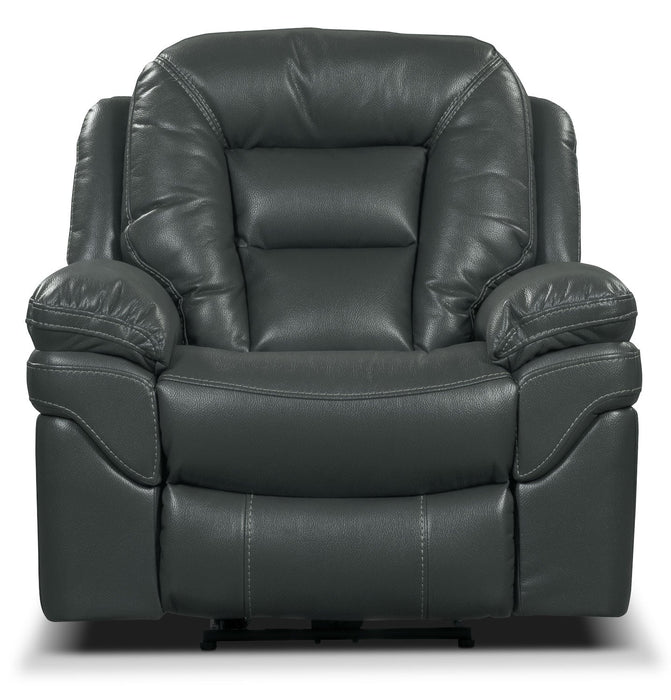 Leo 41\" Leather-Look Fabric Power Reclining Chair - Grey