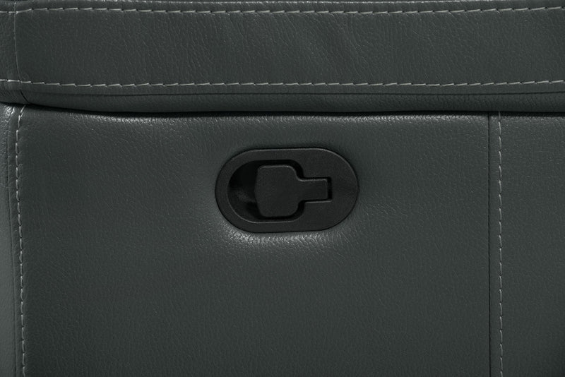 Leo 41\" Leather-Look Fabric Rocker Reclining Chair - Grey