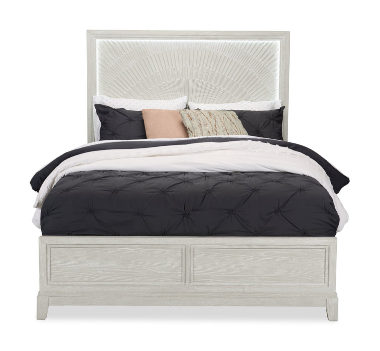 Vida Panel Bed with Headboard & Frame, Sand - Queen Size
