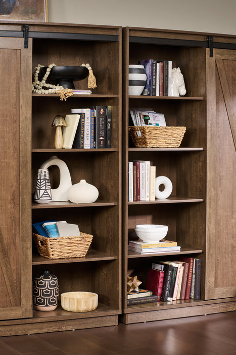 Warren 47.25\" Accent Storage Cabinet with Sliding Barn-style Door - Walnut Oak