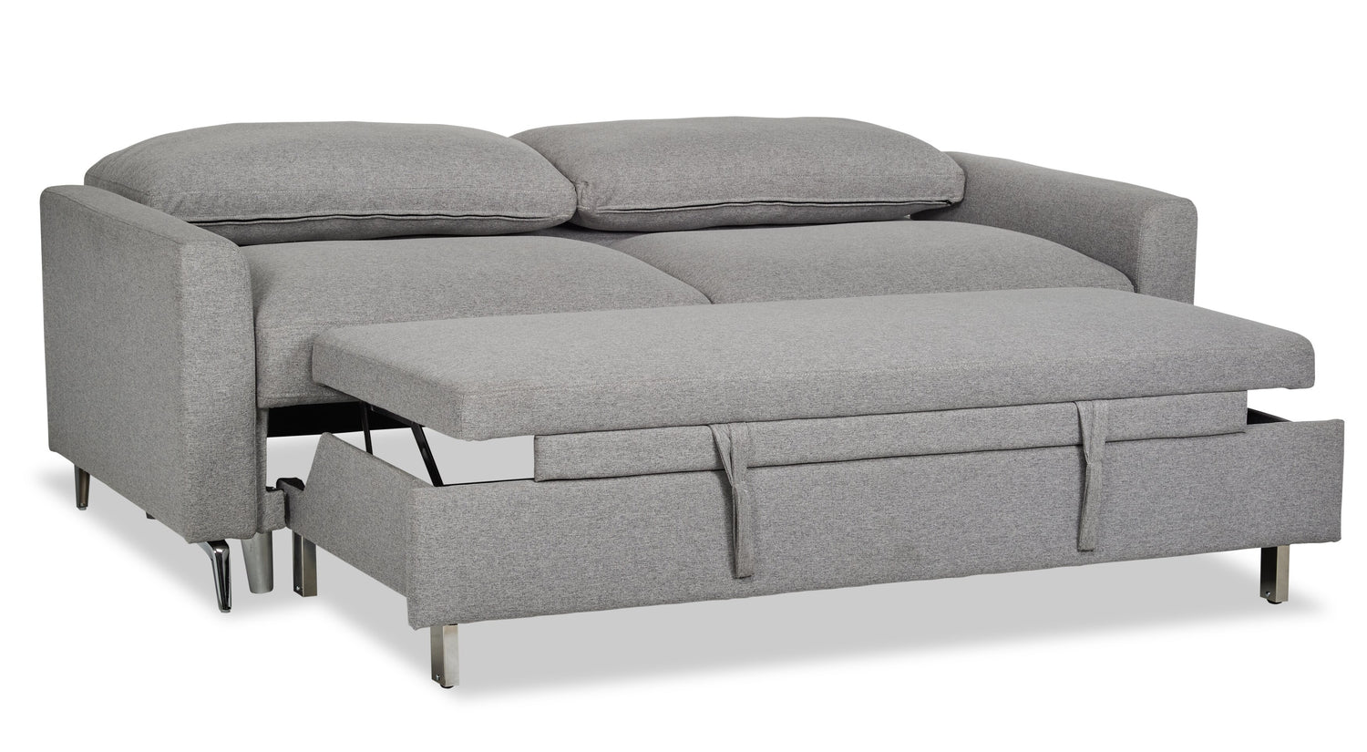Wilson 77.5 Solis Grey Linen Look Fabric Sleeper Sofa The Brick
