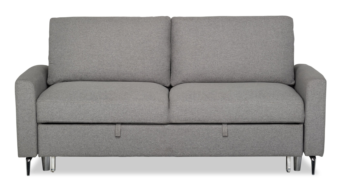 Wilson Linen Look Fabric Sleeper Sofa Solis Grey The Brick