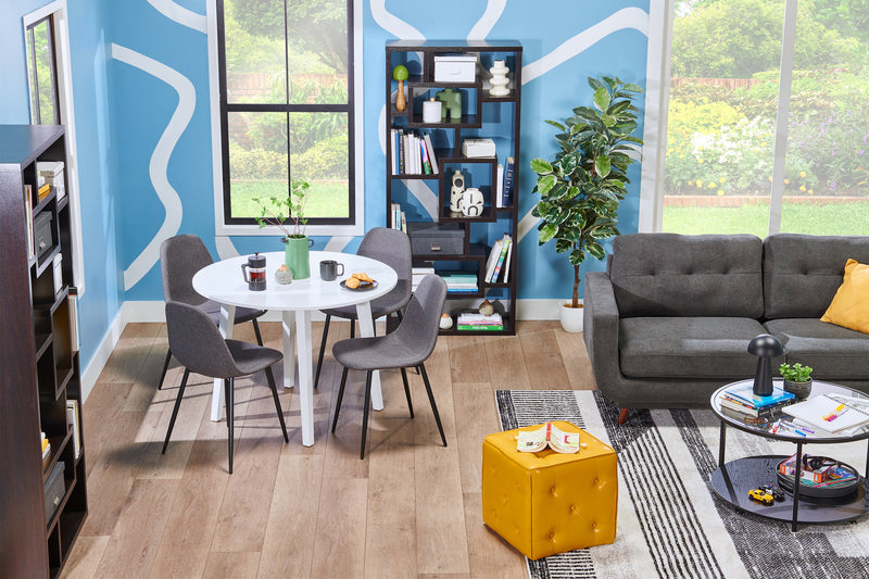 Talbott 17.5\" Cube Ottoman - Yellow Faux Leather