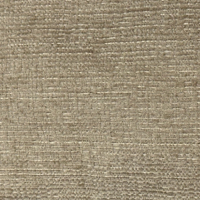 Made in Canada Wynn 24\" Chenille Fabric Ottoman with Nailhead Trim and Wood Bun Legs - Linen Beige