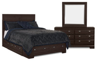 Yorkdale Brown 5-Piece Full Storage Bedroom Package 