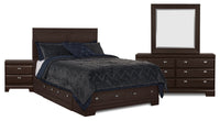 Yorkdale 6-Piece Queen 6 Drawer Storage Bedroom Package - Brown 