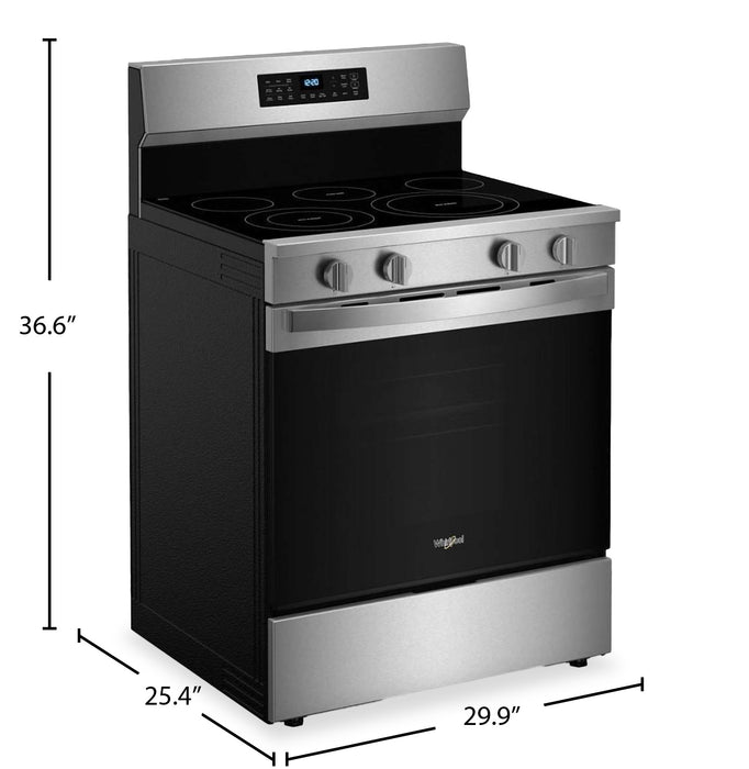 Whirlpool 30\" 5.3 Cu. Ft. Electric Range with No Preheat Air Fry - Fingerprint Resistant Stainless Steel - YWFES7030SZ