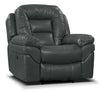 Leo 41\" Leather-Look Fabric Power Reclining Chair - Grey