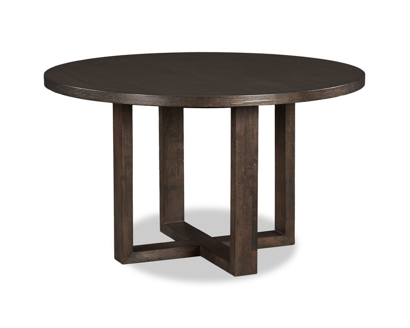Zelda Dining Table with Pedestal Base, 52\"W Round  - Espresso Brown