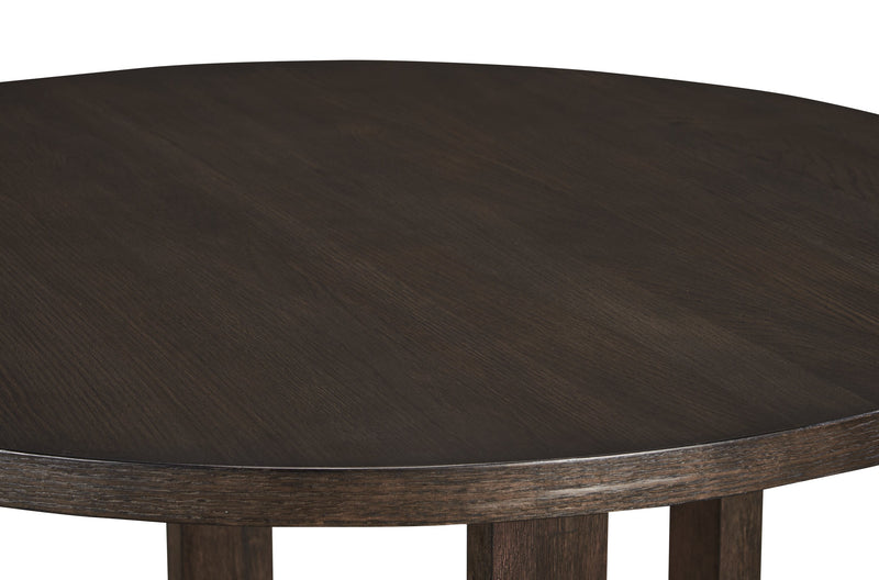 Zelda Dining Table with Pedestal Base, 52\"W Round  - Espresso Brown
