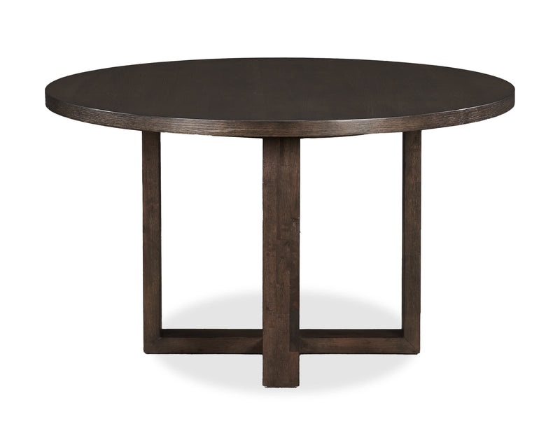 Zelda Dining Table with Pedestal Base, 52\"W Round  - Espresso Brown