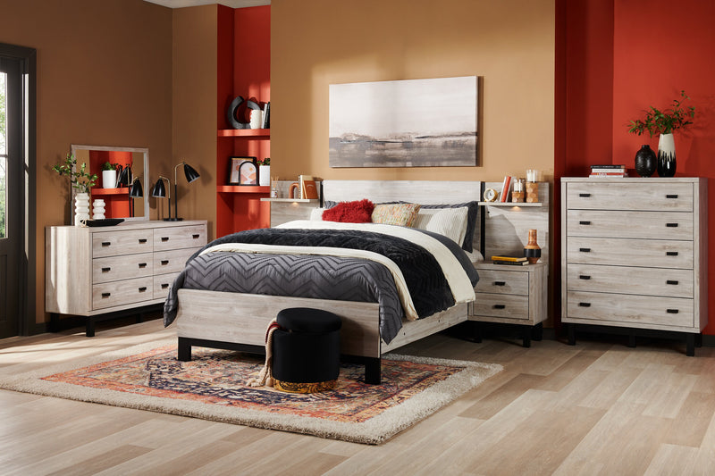Zen Bedroom Chest of Drawers, 5-Drawer, 44.7\"W x 52.5\"H - Grey
