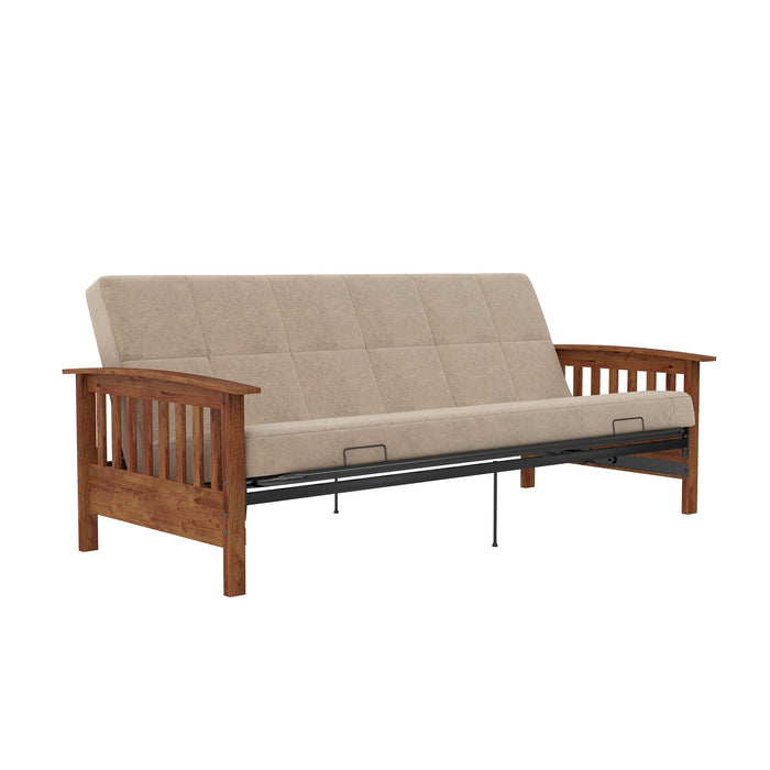 DHP Brixen Futon with Full Mattress - Tan