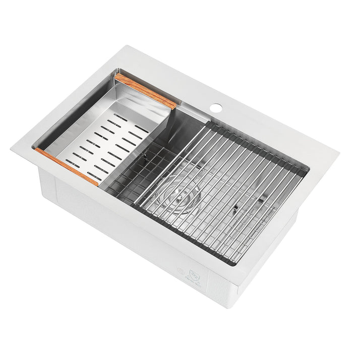 Ancona 28\" Drop-In Workstation Kitchen Sink - AN-3127