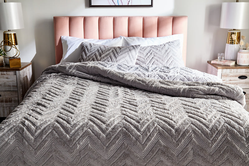 Tilda 3-Piece Full/Queen Comforter Set - Grey