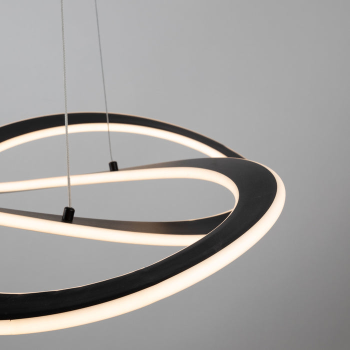 Wave Black Integrated LED Chandelier