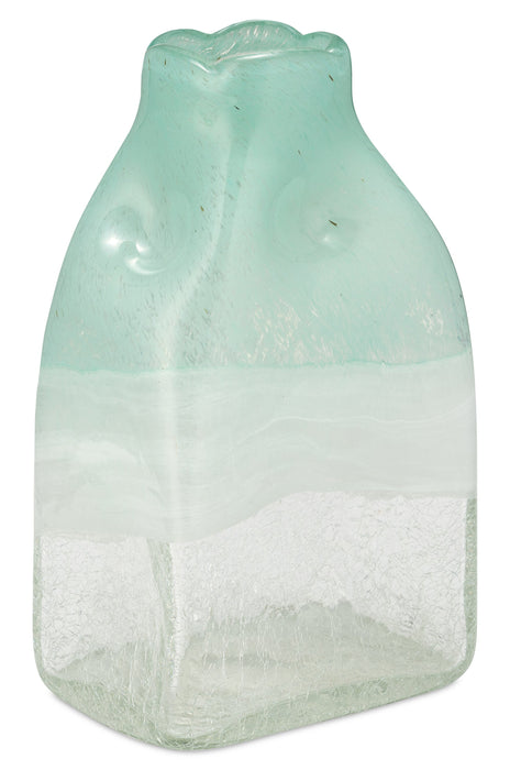 Aqua Haze 10\" Glass Bottle Vase