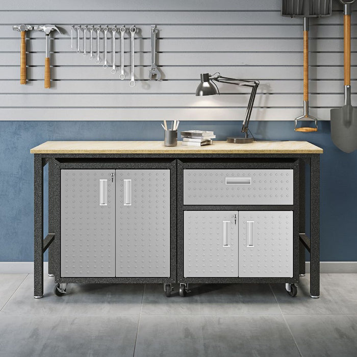 Fortress 2.0 Mobile Garage Cabinet and Worktable