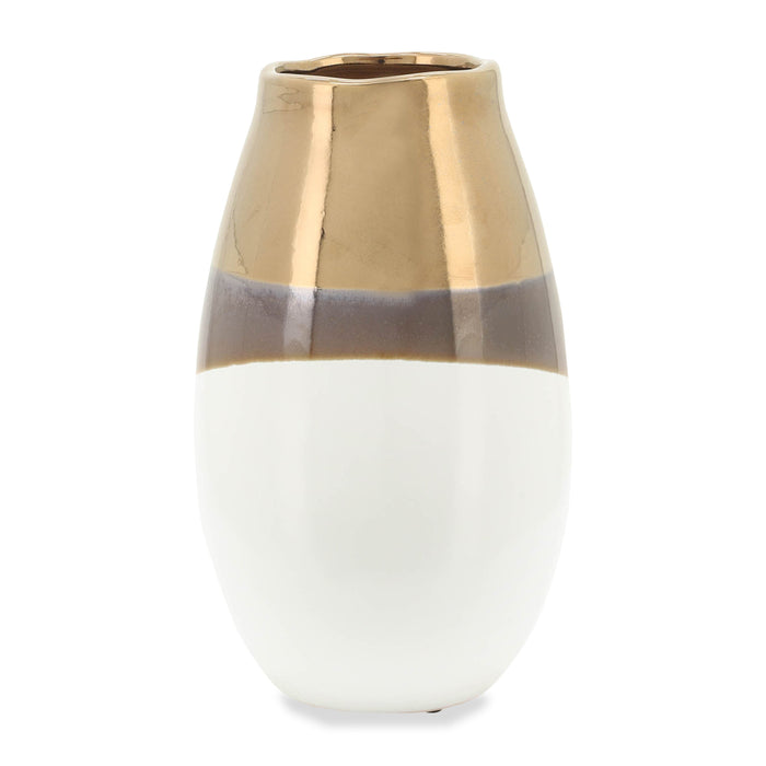 Gold 10\" Ceramic Vase