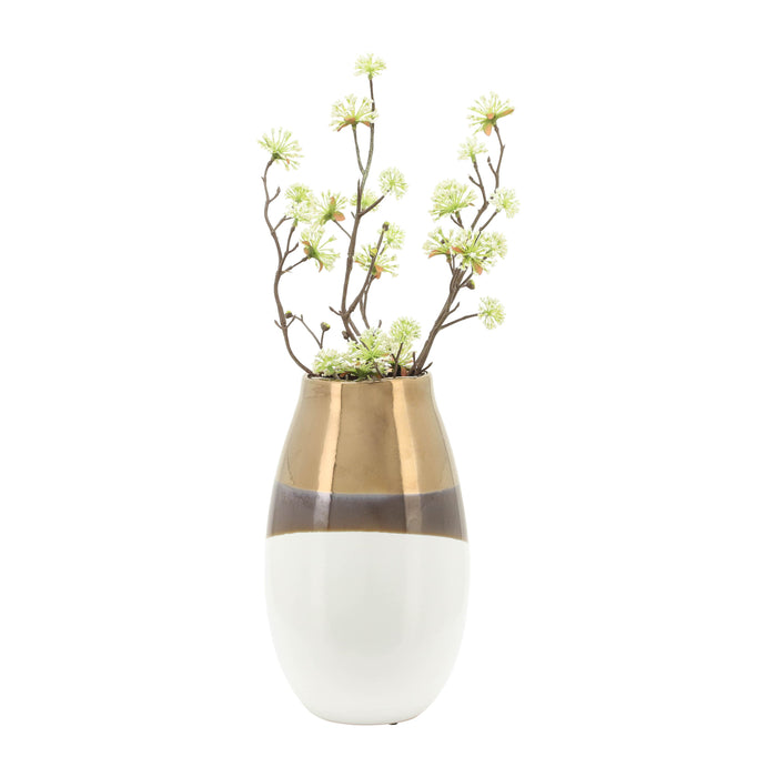 Gold 10\" Ceramic Vase