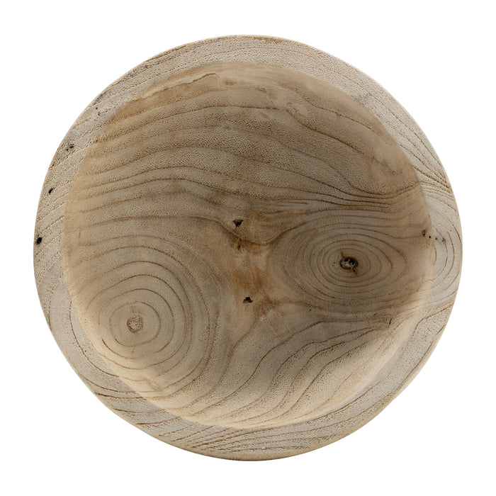 Brown 8\" Paulownia Wood Bowl