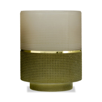 Green 6" Glass Candle Holder|Bougeoir en verre vert de 6 po|17392OVS
